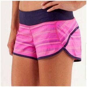 Lululemon elevation pink striped speed short 2.5” 10
